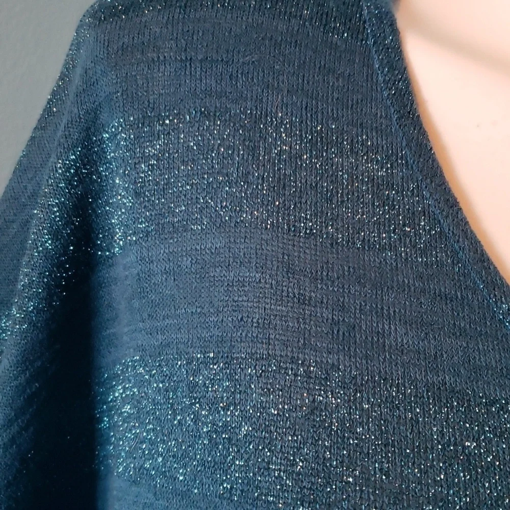 Teal Tone on Tone Striped Top